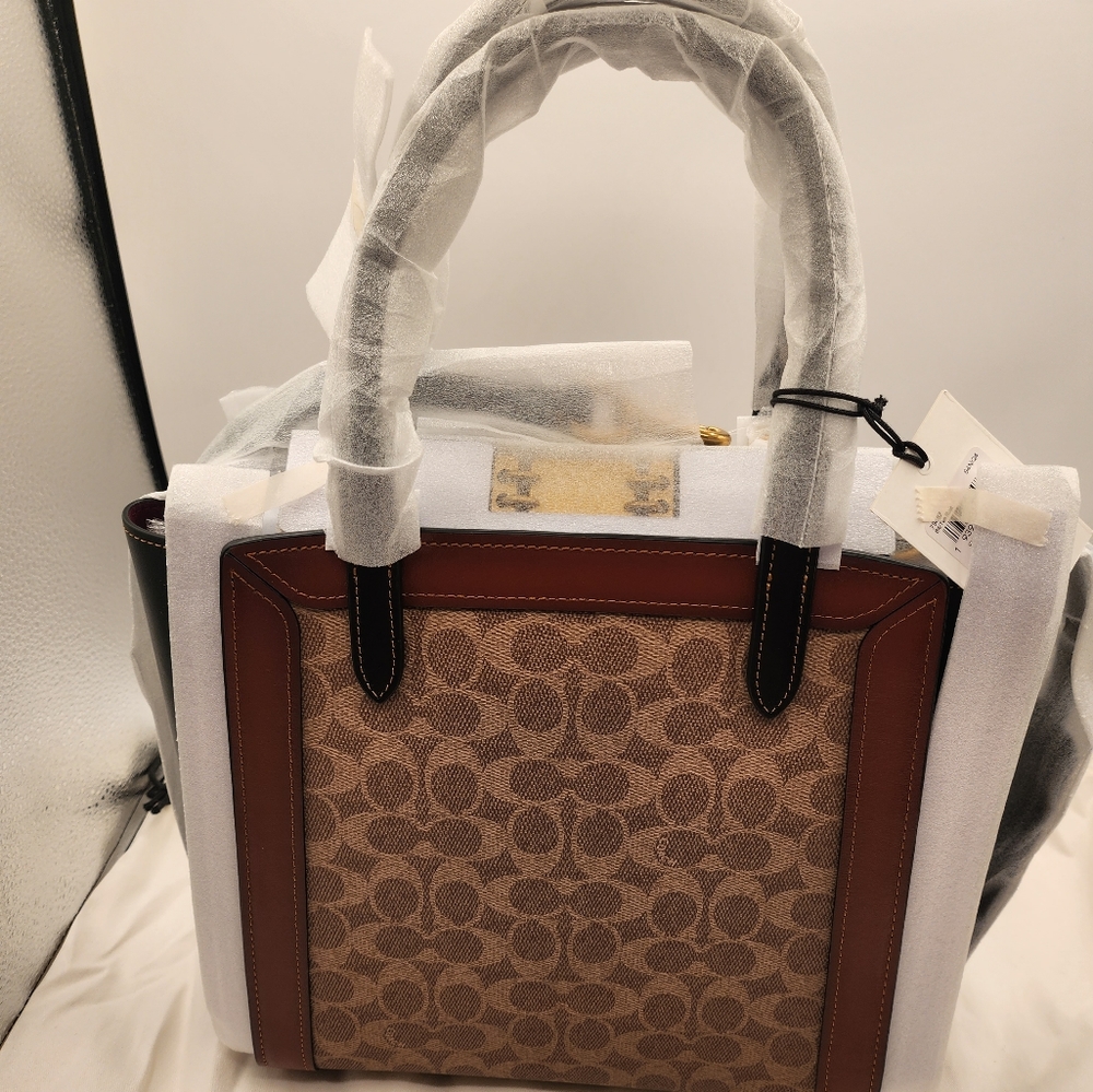 Coach Troupe Tote, Tan/Rust - Picture 3 of 5